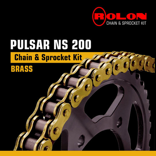 Bajaj NS200 New Rolon Brass Chain & Sprocket Kit - LRL Motors