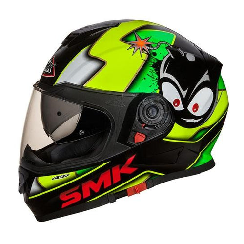 SMK HELMET - Twister Cartoon Full Face Gloss HelmeT GLOOSS BLACK / YELLOW/WHITE - LRL Motors