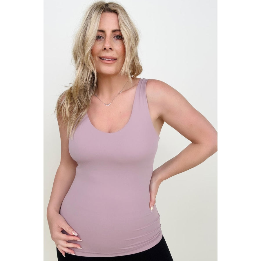 FawnFit Slim Fit High Neck Ribbed Tank Top With Built-In Bra - Bella Jade