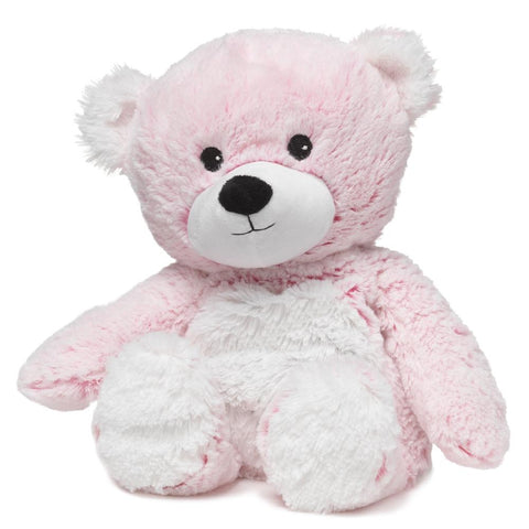 Warmies Large 33cm - Plush Animals filled with Flaxseed and French Lavender - Pink Marshmallow Bear