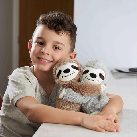 Warmies Hugs 9 / 23cm - Plush Animals filled with Flaxseed and French Lavender - Sloth Hugs