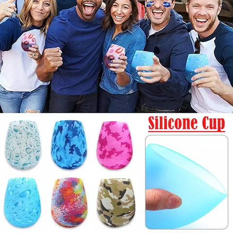New! Silicone Beverage Cup - Rainbow Burst