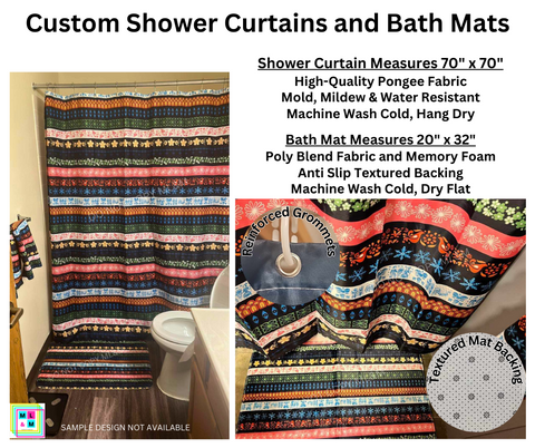 Preorder Custom Shower Curtain and Bath Mat - Rainbow Cats - Closes 29 Dec - ETA late Mar 2024