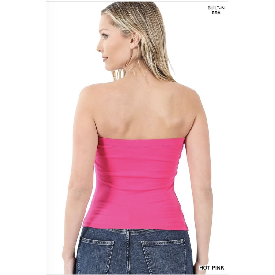 Seamless Bra Top w/Front Lace Cover Hot Pink — Distinctively Hers