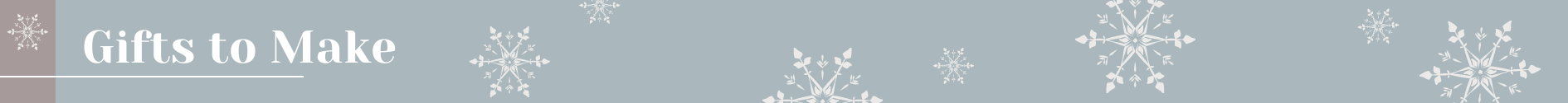 Blue gray header with white snowflakes.