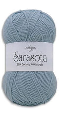 Sarasota yarn in a light blue gray color