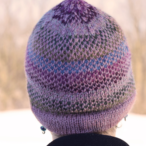 A close up of the Made For You Hat knit in Woolstok.