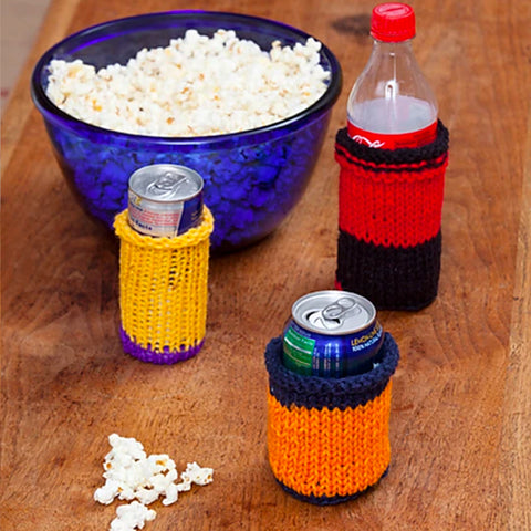 Knitted Can Cozie by Designer Whitney Christmas