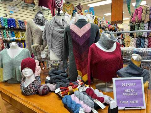 Megan Gonzalez Trunk Show at Michigan Fine Yarns.