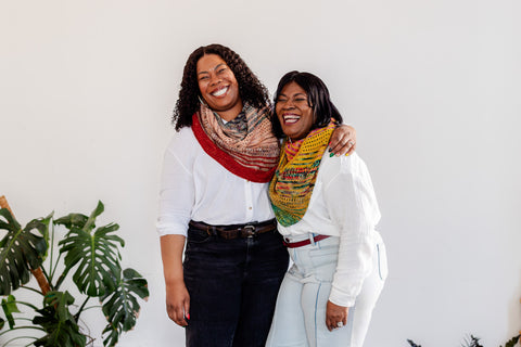 Toni and her mother smiling brightly.