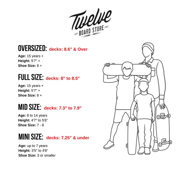 skateboard size guide