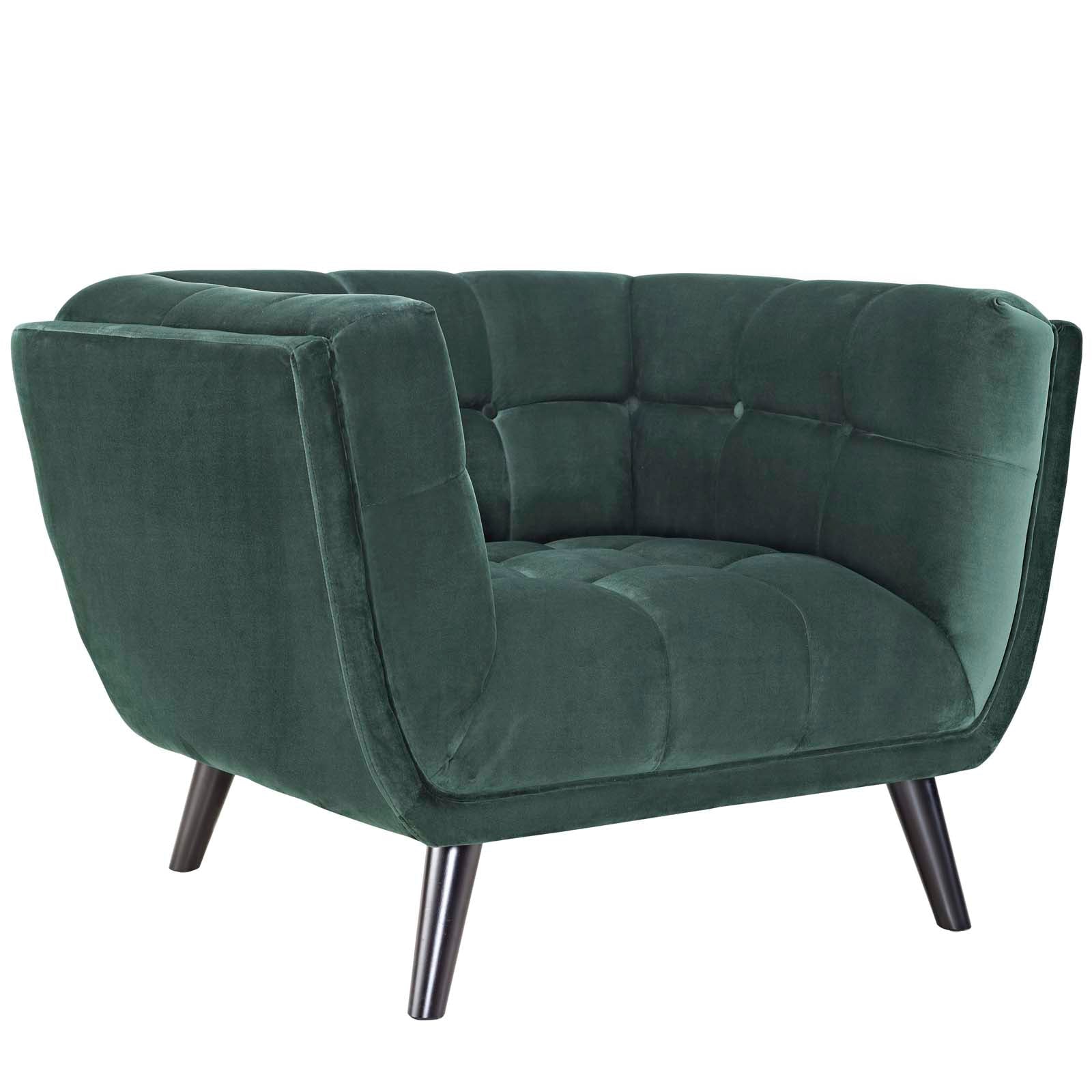 Green Modway Bestow Velvet Armchair - EEI-2733