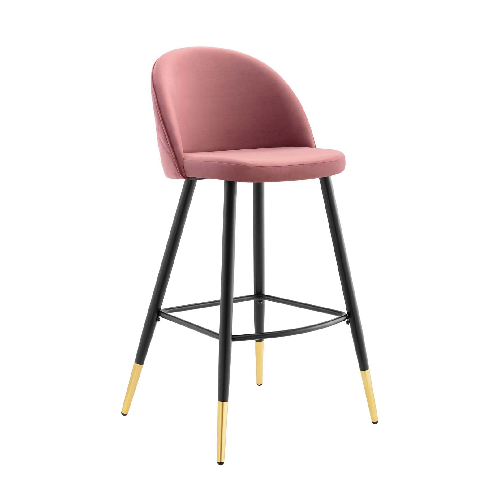 Modway EEI-4527 Cordial Performance Velvet Bar Stools - Set of 2 in Dusty Rose
