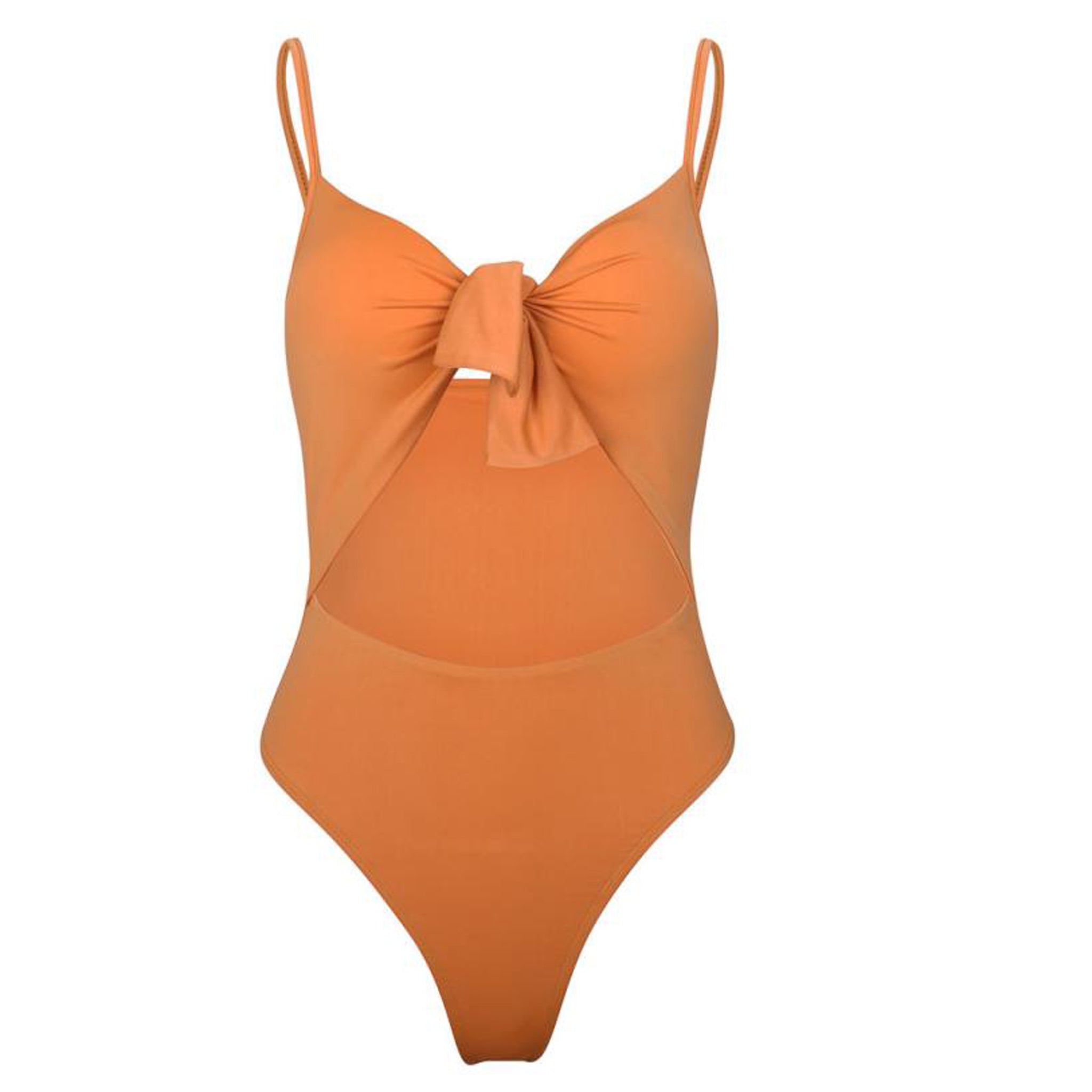 Clarissa Tie up Bow Front Cut Out High Waisted Monokini One Piece Swim ...