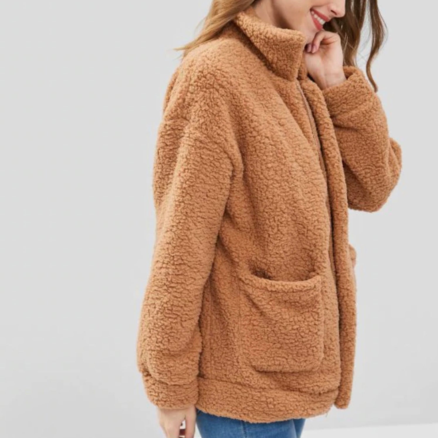 Aurora Popular Oversized Soft Comfy Sherpa Teddy Jacket Pixie Coat ...