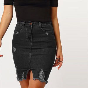 black skirt jean