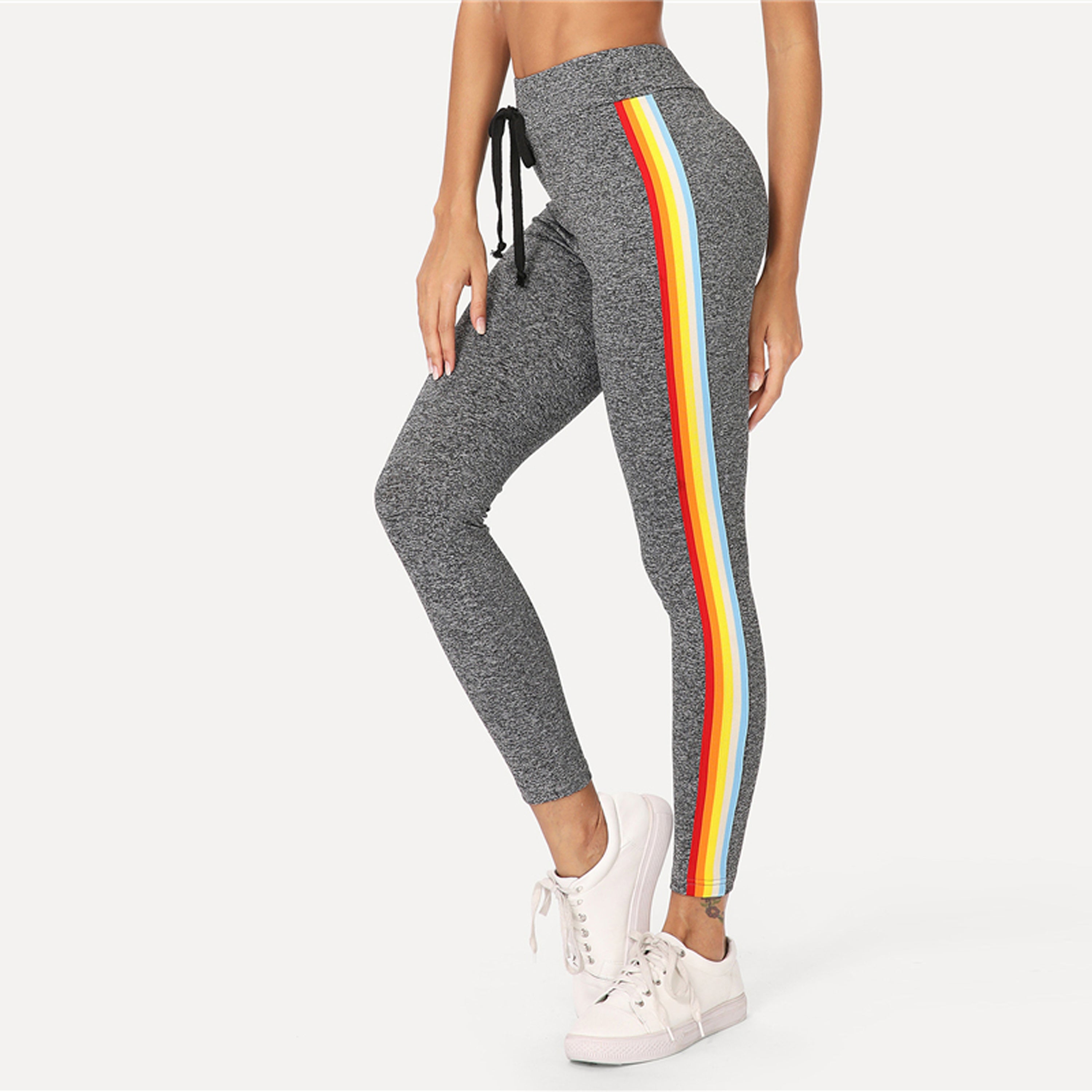 rainbow high waisted pants