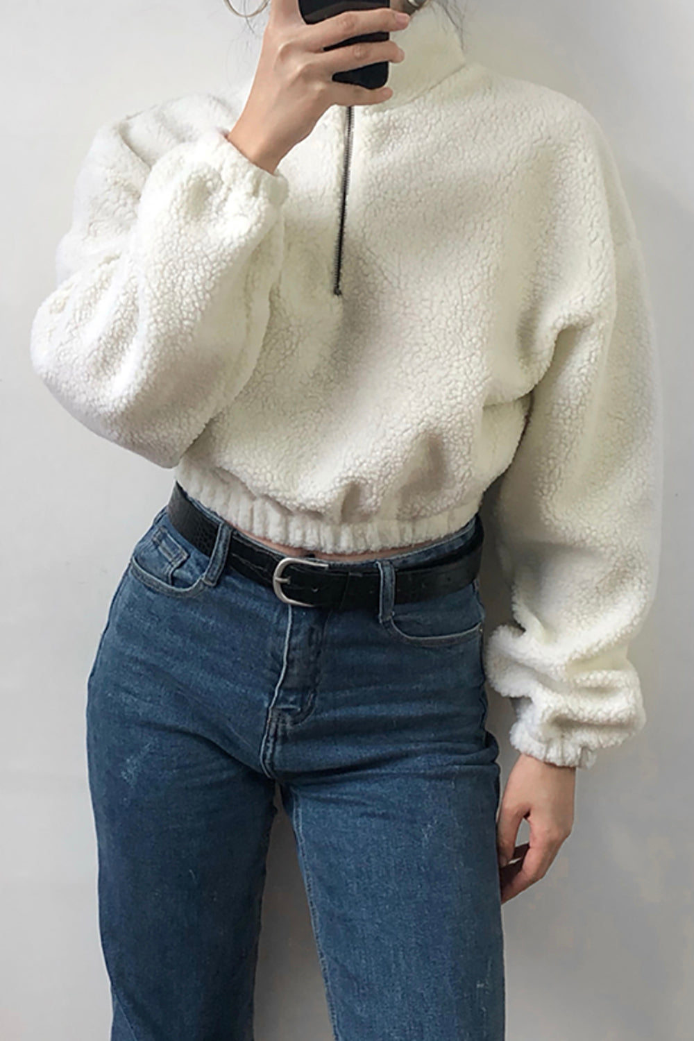 quarter zip crop