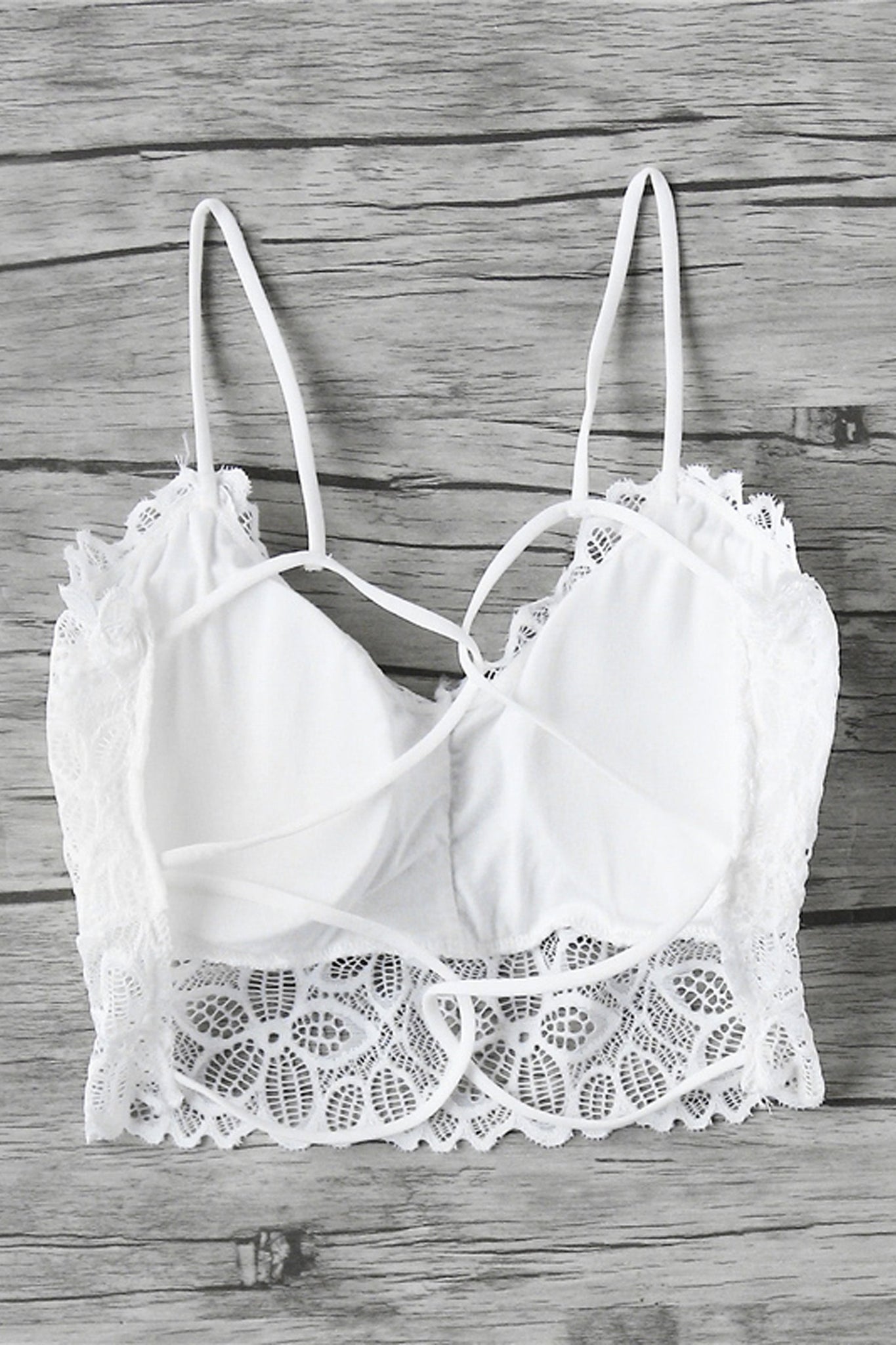 white flower bralette