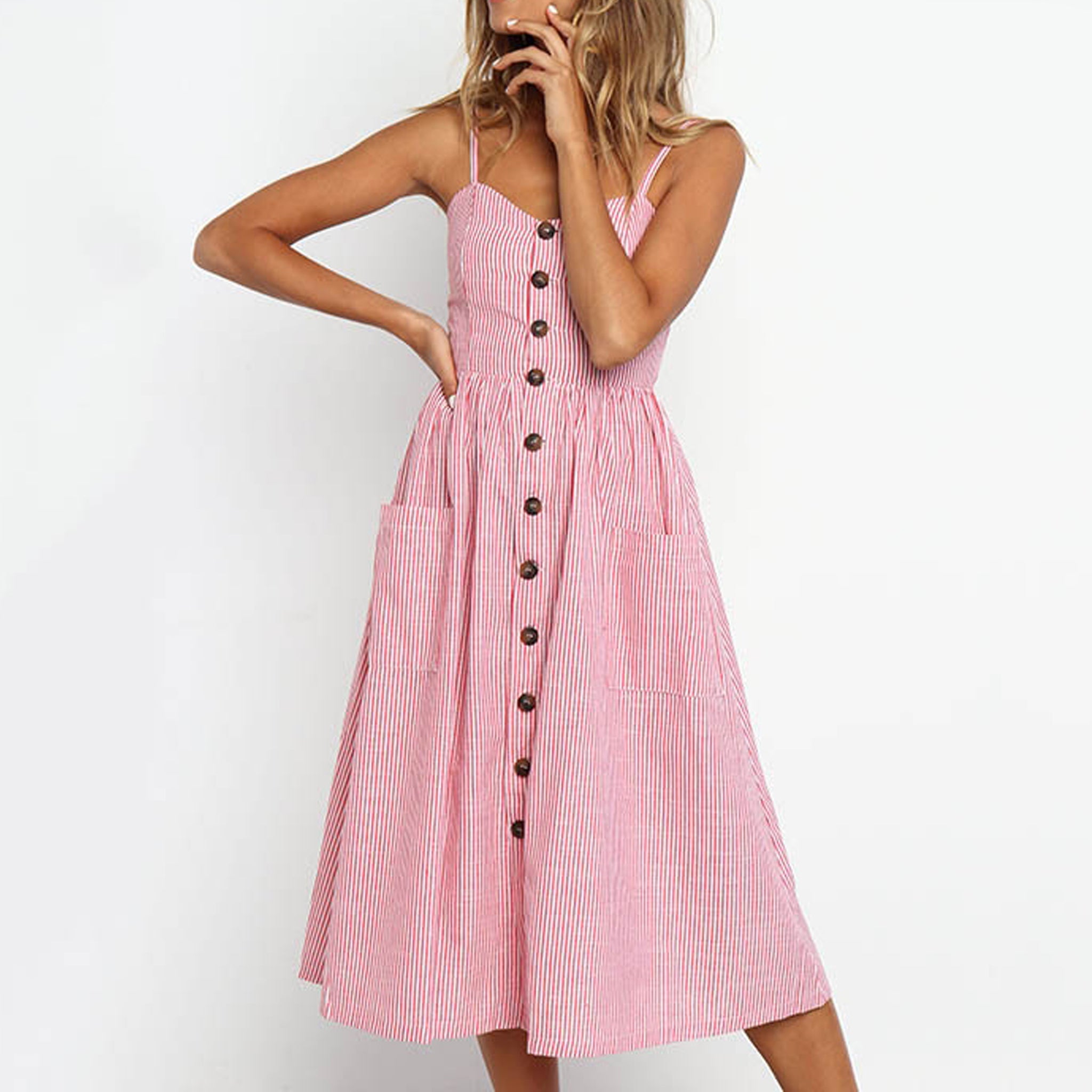 button up front summer dress