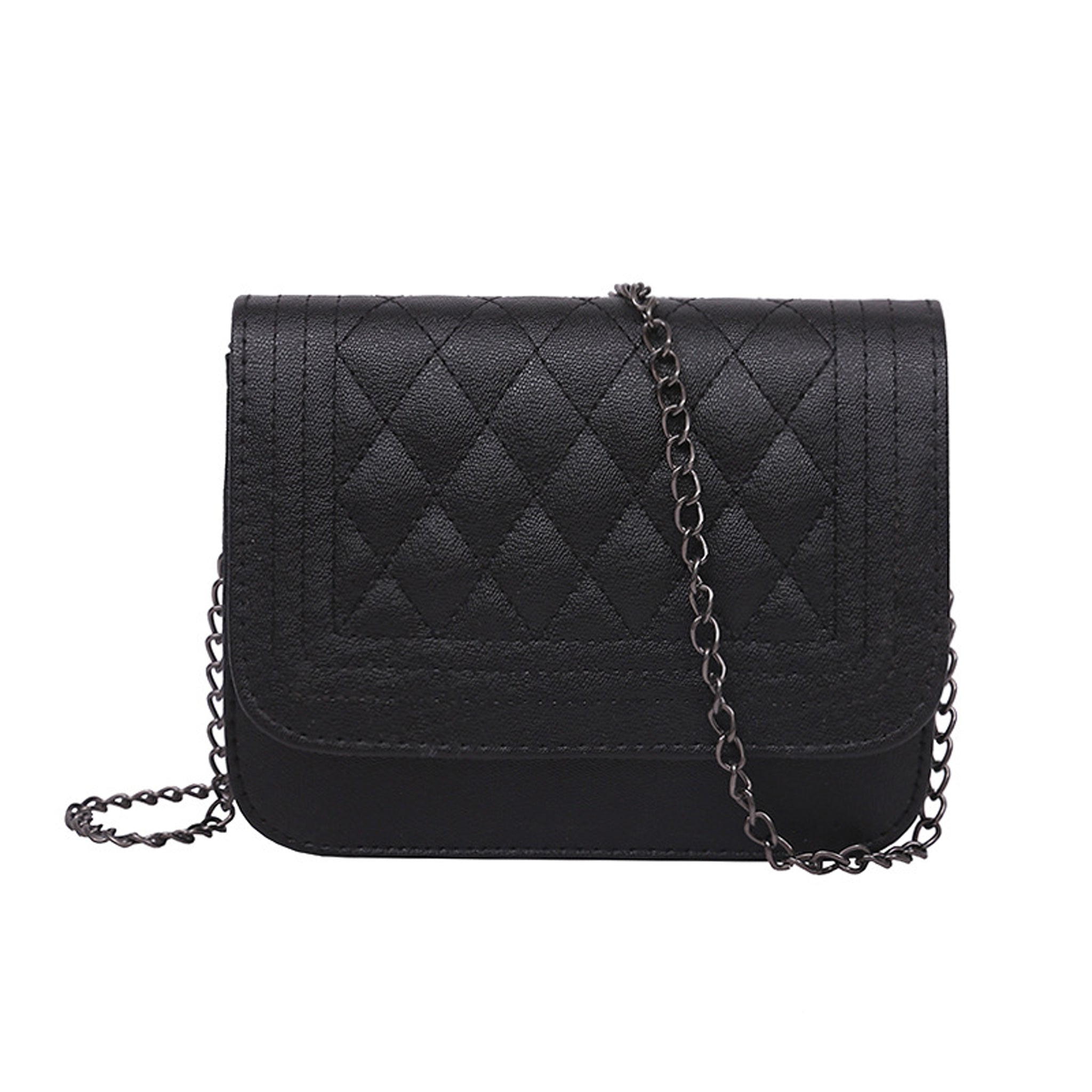 Elizabeth Classy Crossbody Quilted Pleather Chain Flap Shoulder Purse ...