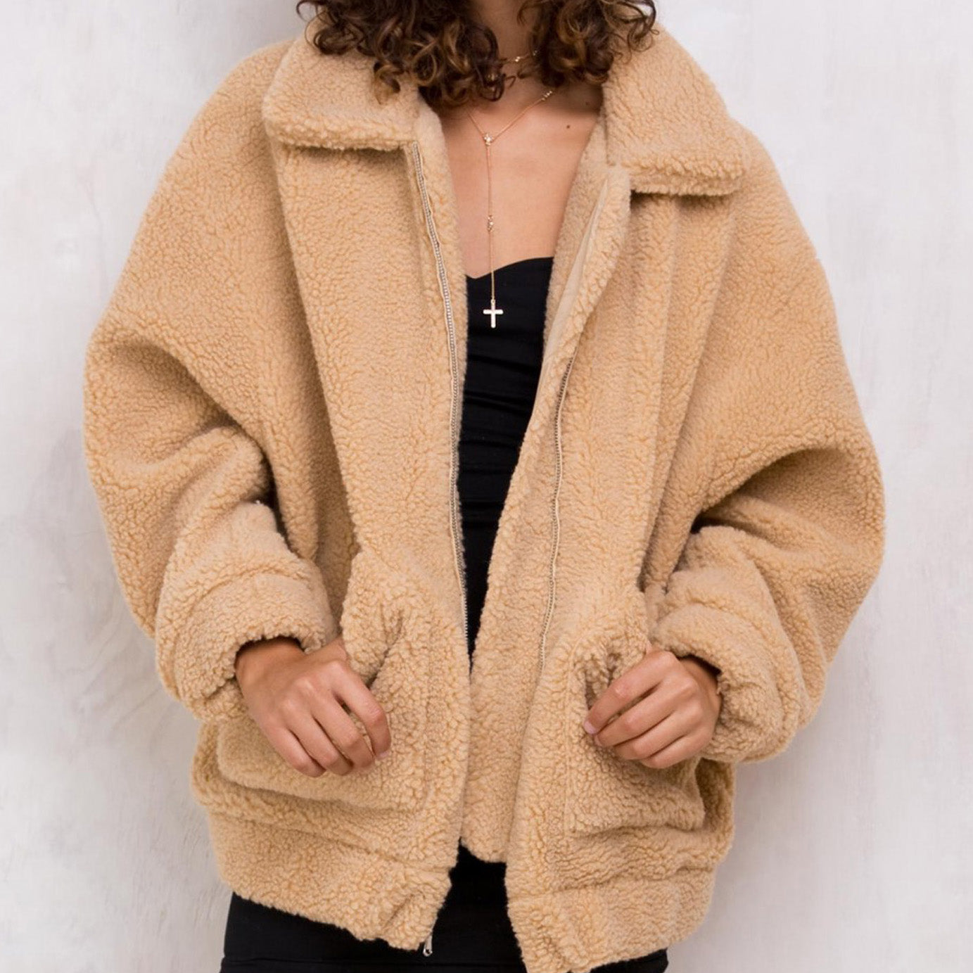 Aurora Popular Oversized Soft Comfy Sherpa Teddy Jacket Pixie Coat ...