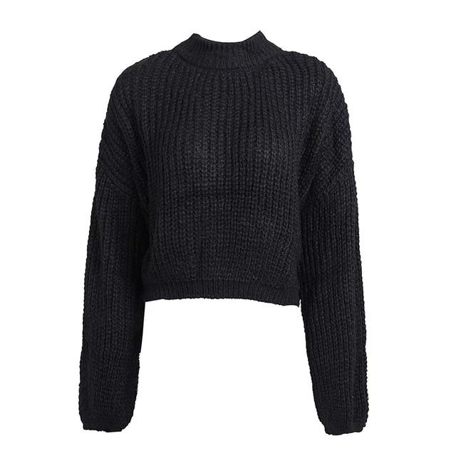 Sai Knitted Oversized Cropped Long Sleeve Sweater – Glamanti Beauty