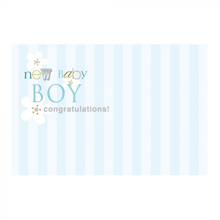 Pack Of 50 Cards New Baby Boy Congratulations Artificial Floral Supplies