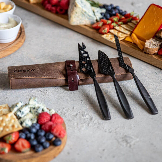 boska monaco+ black cheese knife set