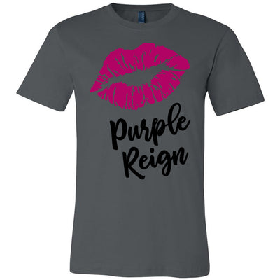 Lipstick Kiss Lips Print - Lipsense: PURPLE REIGN - Bella & Canvas - O-neck Unisex Short Sleeve Jersey Tee - 10 Colors Available Plus Size XS-4XL - MADE IN THE USA