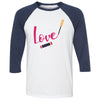 LOVE Lipsense Lipstick Swipe - Unisex Three-Quarter Sleeve Baseball T-Shirt - Bella & Canvas - 16 Colors Available Plus Size XS-2XL - MADE IN THE USA