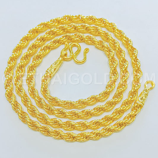 3 BAHT POLISHED SOLID ANCHOR CHAIN NECKLACE IN 23K GOLD (ID: N0303B)