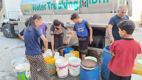 water truck giving out water