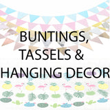 Buntings, tassels and hanging decor