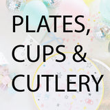 Plates, cups and cutlery collection