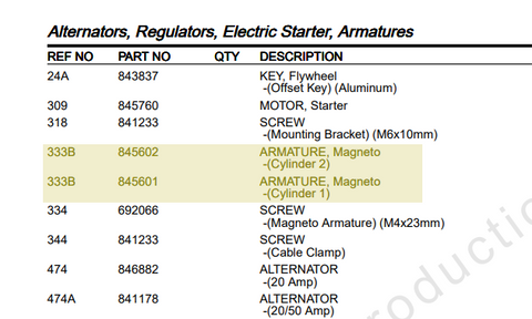 Vanguard parts manual, coils