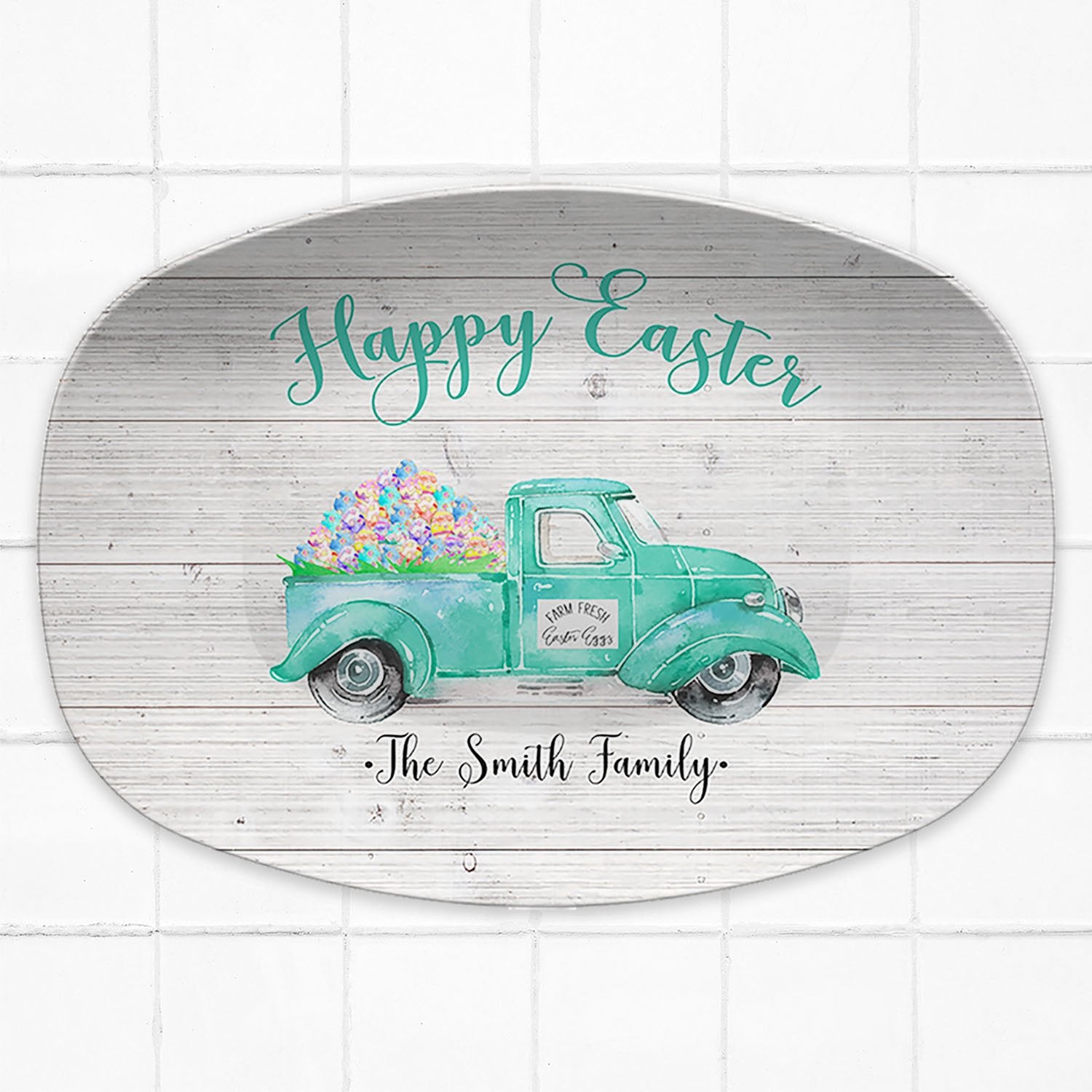 Download Vintage Truck Easter Personalized Platter - Our Platter