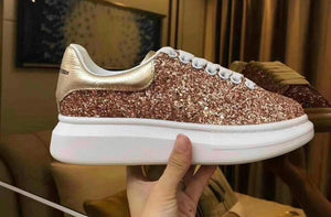 alexander mcqueen pink glitter sneakers