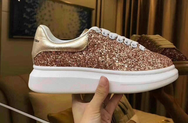 rose gold glitter alexander mcqueen