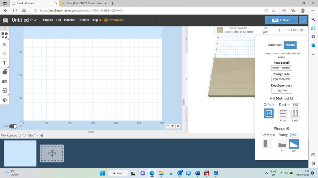 Adjusting-the-cut-settings-in-Easel