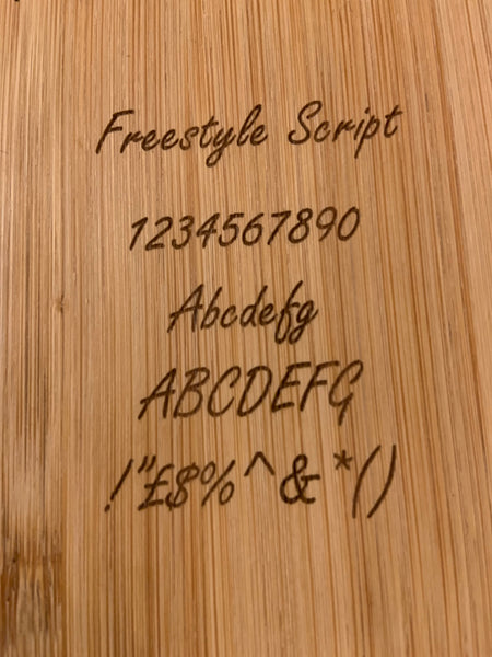 Freestyle-script-text-test-on-Mandrill-with-40w-laser