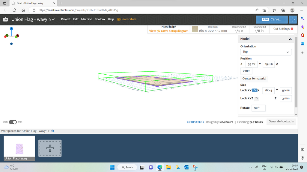 Model-at-base-of-material-in-easel-3D