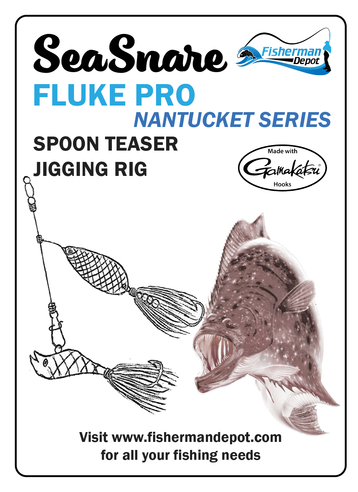 SeaSnare Fluke Pro - Original 3-Way Swivel Sliding Bottom Hook Spoon R