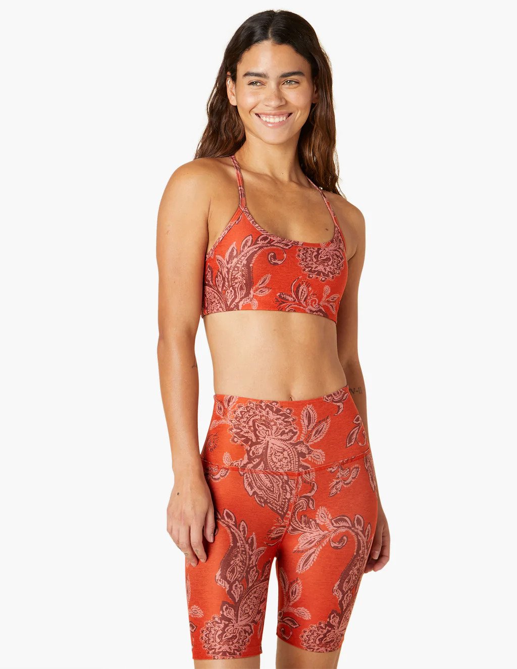 Chai Paprika Paisley SoftMark High Waisted Biker Short - Boreal Life