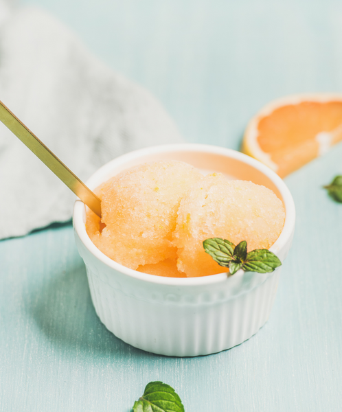 Grapefruit summer sorbet using Purely drinking vinegar shrub