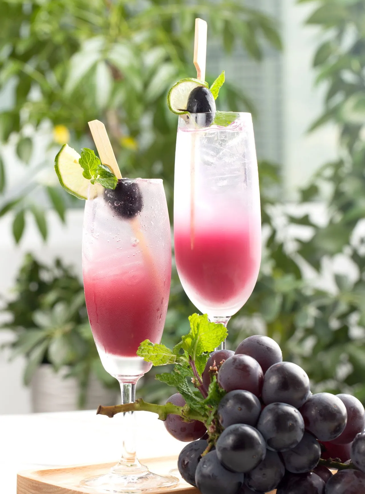 Grape Apple Sparkling Shrub Mocktail Non Alcoholic Recipe