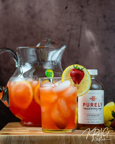 Strawberry Lemonade Spritzer Non-alcoholic drink for summer