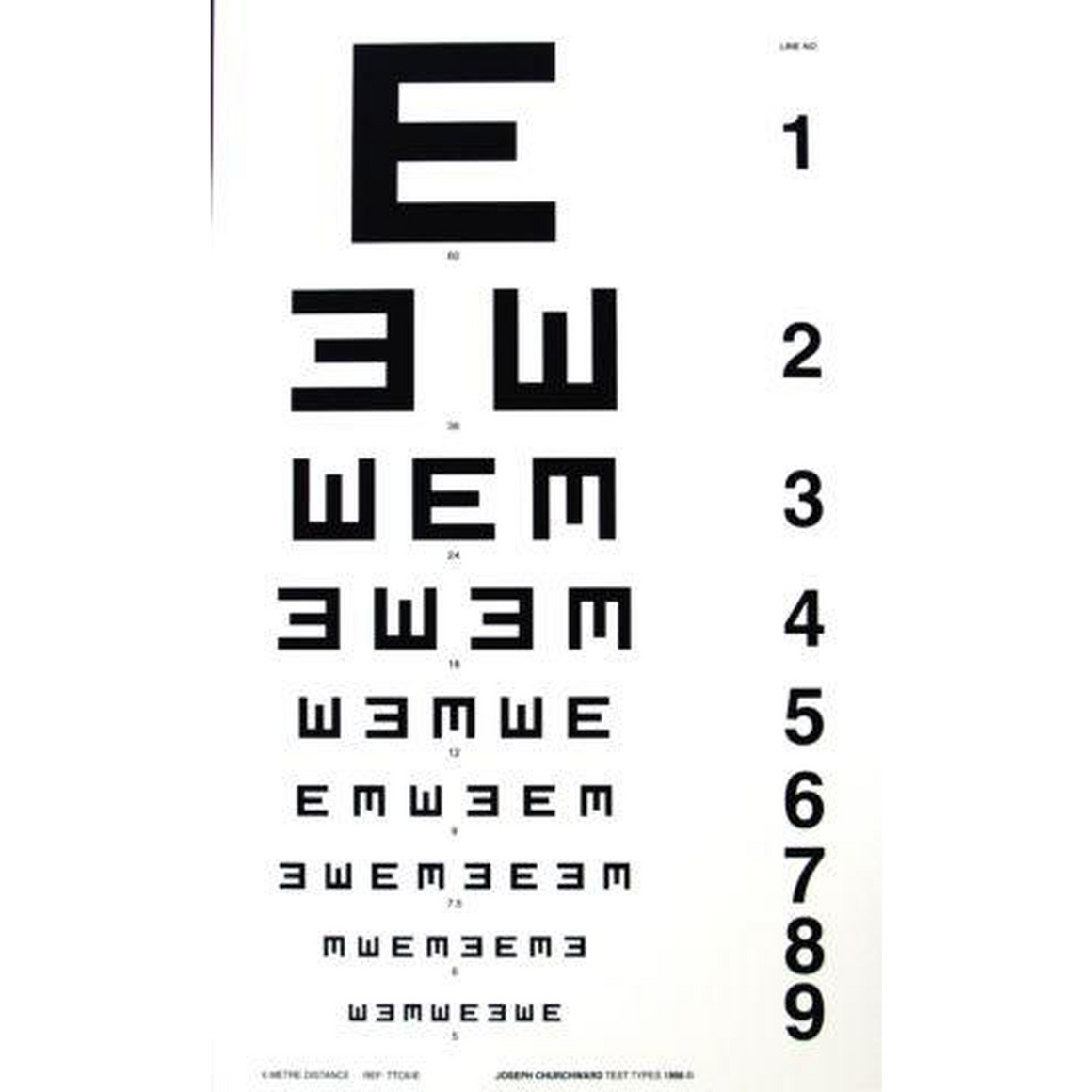 illiterate e snellen notation eye chart st john first