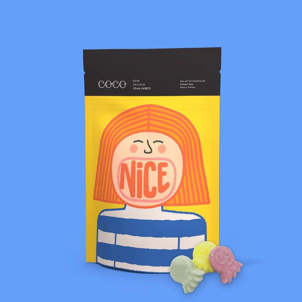 Sour Octopus Foam Sweets, featuring 'Nice'