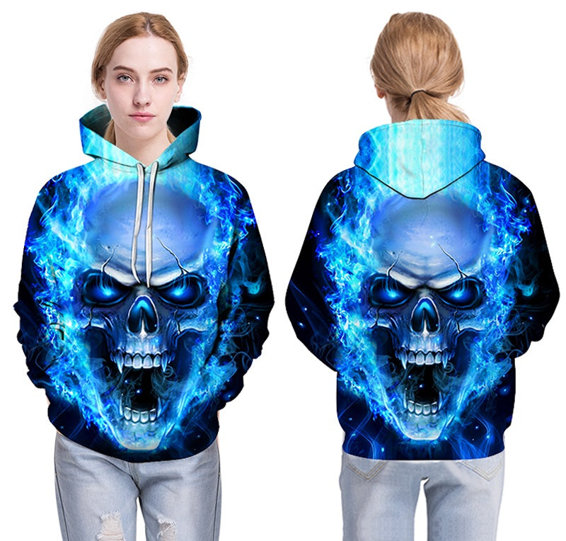 flaming skull hoodie
